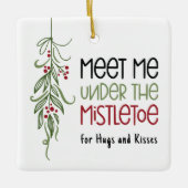 Aangepaste foto Eerste kerst samen met mistletoe Keramisch Ornament (Voorkant)