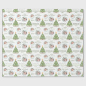 Aangepaste foto eerste kerstboomblauw hart cadeaupapier (Vlak)