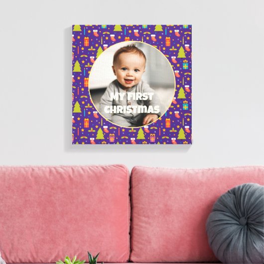 Aangepaste foto eerste kerstcadeaus voor dochter canvas afdruk (Insitu (Woonkamer))