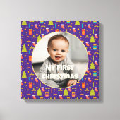 Aangepaste foto eerste kerstcadeaus voor dochter canvas afdruk (Voorkant)