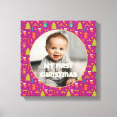 Aangepaste foto eerste kerstcadeaus voor dochter canvas afdruk (Voorkant)