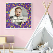 Aangepaste foto eerste kerstcadeaus voor dochter canvas afdruk