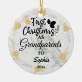 Aangepaste foto Eerste Kerstmis als grootouders 20 Keramisch Ornament (Voorkant)