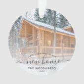 Aangepaste foto Eerste Kerstmis Nieuw Home Grey Sc Ornament (voorkant)