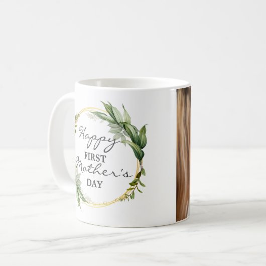 Aangepaste foto eerste Moederdag koffie Mok (Voorkant links)
