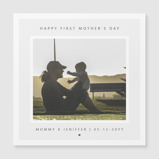 Aangepaste foto eerste Moederdag magnetische Kaart (Voorkant)