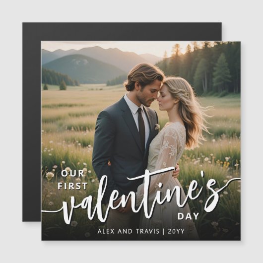 Aangepaste Foto Eerste Valentijnsdag Magnetische K (Voorkant / Achterkant)