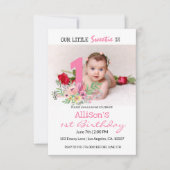 Aangepaste foto | Eerste verjaardag van de baby Kaart (Voorkant)