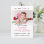 Aangepaste foto | Eerste verjaardag van de baby Kaart (Staand voorkant)