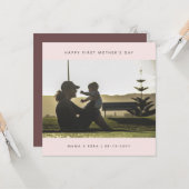 Aangepaste foto Elegant eerste Moederdag Modern Kaart (Voorkant / Achterkant in situ)