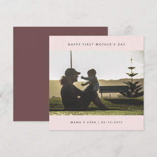 Aangepaste foto Elegant eerste Moederdag Modern Kaart