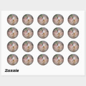 Aangepaste foto Elegant Modern Typography Wedding Ronde Sticker (Vel)