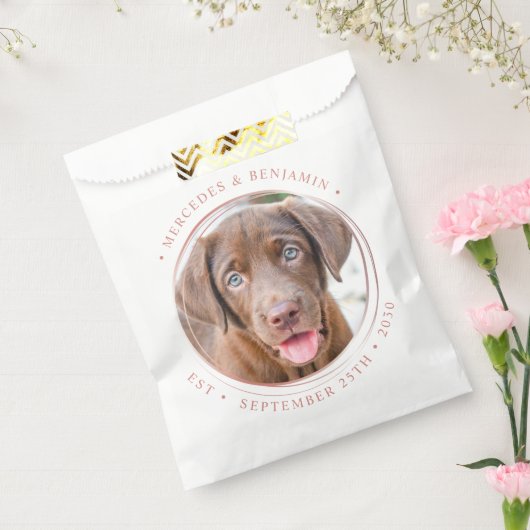 Aangepaste foto Elegant Roos Gold Personalize Wedd Bedankzakje (Gezegeld)