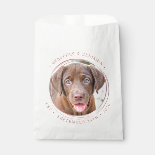 Aangepaste foto Elegant Roos Gold Personalize Wedd Bedankzakje (Voorkant)