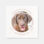 Aangepaste foto Elegant Roos Gold Personalize Wedd Servet (Voorkant)