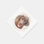 Aangepaste foto Elegant Roos Gold Personalize Wedd Servet (Hoek)