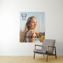 Aangepaste foto Elegant Script Afstudeerder Party