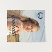 Aangepaste foto Elegant Script Afstudeerder Party Wandkleed (Voorkant (horizontaal))