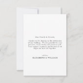 Aangepaste foto Elegant Script Bruiloft Dank u Kaa Bedankkaart (Achterkant)