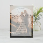 Aangepaste foto Elegant Script bruiloft uitnodigin Kaart (Staand voorkant)