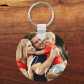 Aangepaste foto Elegant script liefde Sleutelhanger (Voorkant)