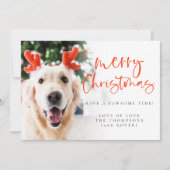 Aangepaste foto Elegant Script Merry Kerstry Feestdagenkaart (Voorkant)