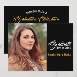Aangepaste foto elegante afstudeer template kaart
