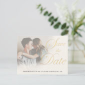 Aangepaste Foto elegante gouden fade Save the Date Aankondigingskaart (Staand voorkant)
