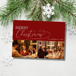 Aangepaste foto elegante kleurrijke vrolijk kerstk feestdagenkaart