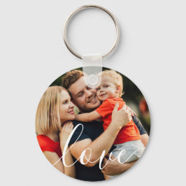 Aangepaste foto Elegante script liefde Sleutelhanger