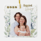 Aangepaste foto, elk jaar, gelukkigste Feestdagen  Keramisch Ornament (Voorkant)