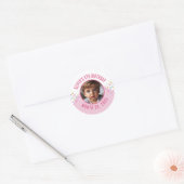 Aangepaste foto Elke leeftijd Confetti verjaardags Ronde Sticker (Envelop)
