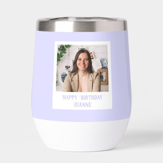 Aangepaste Foto, ELKE LEEFTIJD Verjaardag bloemig  (Achterkant)