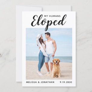 Aangepaste foto-elopement Pet Dog Weddenschap Save The Date