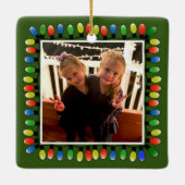 Aangepaste foto-emastralen op groen dubbelzijdig keramisch ornament (Achterkant)