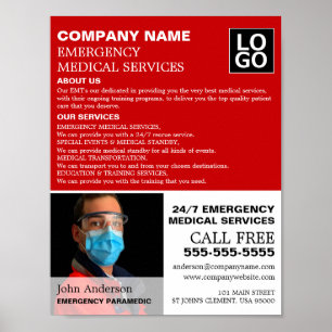 Aangepaste foto, EMT, Paramedic Poster