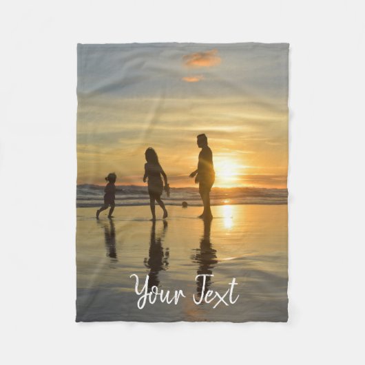 Aangepaste foto- en aangepaste tekst Sjabloon Fleece Deken (Voorkant)