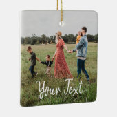Aangepaste foto- en aangepaste tekst Sjabloon Keramisch Ornament (Rechts)