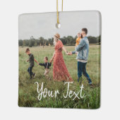 Aangepaste foto- en aangepaste tekst Sjabloon Keramisch Ornament (Links)