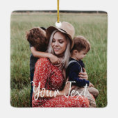 Aangepaste foto- en aangepaste tekst Sjabloon Keramisch Ornament (Achterkant)