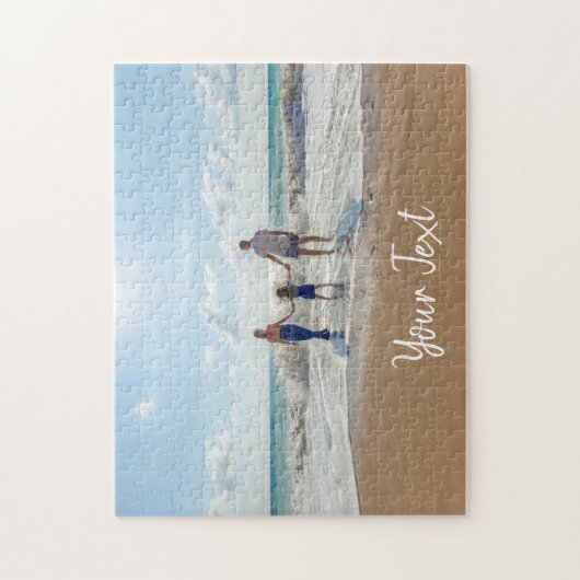 Aangepaste foto- en aangepaste tekst Sjabloon Legpuzzel (Verticaal)