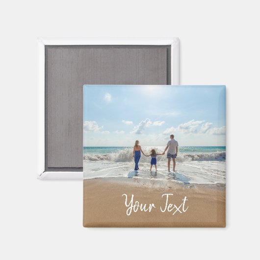 Aangepaste foto- en aangepaste tekst Sjabloon Magneet (Voorkant / Achterkant)