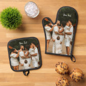 Aangepaste foto- en aangepaste tekst Sjabloon Ovenwant & Pannenlap Set (Top down)