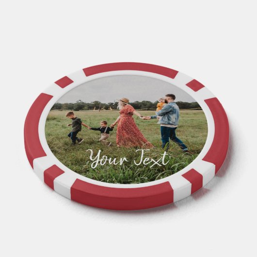 Aangepaste foto- en aangepaste tekst Sjabloon Poker Chips (Enkel)