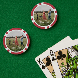Aangepaste foto- en aangepaste tekst Sjabloon Poker Chips