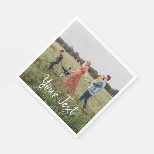 Aangepaste foto- en aangepaste tekst Sjabloon Servet (Hoek)