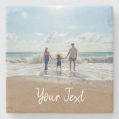 Aangepaste foto- en aangepaste tekst Sjabloon Stenen Onderzetter (Voorkant)