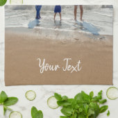 Aangepaste foto- en aangepaste tekst Sjabloon Theedoek (Gevouwen)