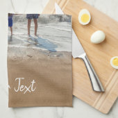 Aangepaste foto- en aangepaste tekst Sjabloon Theedoek (Quarter Fold)