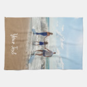 Aangepaste foto- en aangepaste tekst Sjabloon Theedoek (Horizontaal)